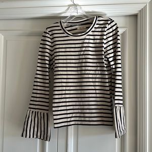 Madewell women’s shirt size medium - blue and beige stripe